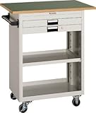 ＴＲＵＳＣＯ　ツールワゴン　６００Ｘ４００　浅型２引出　天板付　ＹＧ【NTS620TYG】 (販売単位：1台)