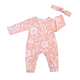 サクララ(Sakulala) ベビー ロンパース ヘアバンド付き 長袖 花柄 Tシャツ 秋 冬 キッズ 肌着 ボディスーツ 満月/出産祝い/プレゼント 0-24ヶ月 男の子 女の子