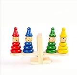 urtoys木製Clown Rainbow Stackerシーソーバランススケールボードバランシングゲームキッズ子供の初期の教育玩具誕生日ギフト