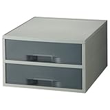 岩崎工業 PP製引き出しケース A4タテ 浅型2段 グレー ST6101GR 1台