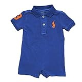 (ポロ ラルフローレン チルドレンズウェア)POLO RALPH LAUREN CHILDRENSWEAR ベビー 男の子 ショートオール Cotton Mesh Polo Shortall ブルー 