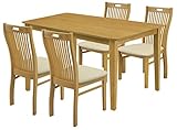 【5点セット】ダイニングテーブルセット ダイニングセット 食卓テーブルセット 4人用 4人掛け 木製 長方形 幅120cm/ds-day-3 ライトブラウン