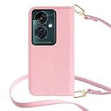 HanaRo OPPO Reno11 A 用 ケース スマホケース 手帳型 くすみカラー カード収納 定期券 ストラップ ﾋﾟﾝｸ