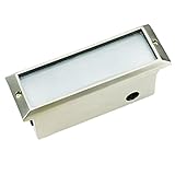 Best Quality Lighting LV52S SLV Finished Outdoor Step Light with Clear Glass Shade, Stainless Steel 