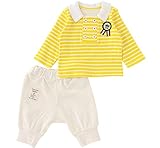 ( チャックル ) chuckle * ボンシュシュ * ボーダー 長袖シャツ & パンツセット イエロー 80cm P3114-80