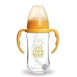 I See Love BPA Free Natural Feel Anti Colic Bottle Clear 260ml (Autumn Yellow) [並行輸入品]