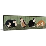 Warren Kimbleプレミアムシックラップキャンバス壁アート印刷題名4 Cats 36" x 12" 2491100_24_36x12_none