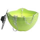 9色20 * 13CMプラスチック平野カラーラウンドハンギングプラント鉢植えの家庭用植物のための金属チェーン付きプラント (緑)