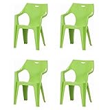 イタリア製 ガーデンチェア イス 4脚セット 『 アンジェロ 』【IT】《西濃》ライトグリーン(#9879278×4) 58×54×80cm 軽量 スタッキング可能