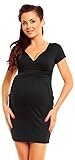 Zeta Ville - レディースマタニティラップ看護Vネックドレスのポケット - 806c (黒, JA 17, 2XL)