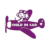 デザイン工房ＳＩＧＮＳ 車ステッカー Child in car 12 綺麗にはがせる 車 ステッカー 飛行機 プロペラ　パープル