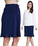 Sweet Mommy マタニティ ボトム スカラップ スカート オーガニックコットン ネイビー L