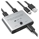 Axiomate USB-C 8K スイッチ 双方向 KVM スイッチャー 100W PD 8K 60Hz/4K 144Hz ビデオ 10Gbps データ転送