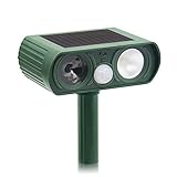 害獣対策器 装置　猫よけ　動物撃退器　ソーラー式ガーデンバリア　IP44防水 アニマルバリア　害獣撃退　庭園保護　LED強力フラッシュ+超音波