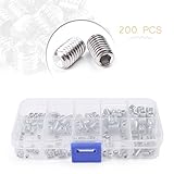 Mallofusa 200pcs w/ Box M3 M4 M5 M6 M8 ステンレス 鋼製 六角 穴付き ボルト アソートメント キット