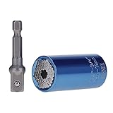 2PCS/セット　万能ソケット ユニバーサル ソケットレンチ( 7～19mm）グリッパー & ドリルアダプター　ブルー