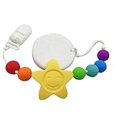 White Food Silicone Safe Eco Baby Teether Pacifier Cookie Clip Holder - Non-toxic, BPA, PVC, Phthala