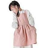 エプロン 子供 女の子 無地でおしゃれなエプロン 親子でお揃い キッズ ナチュラルなコットンリネン素材 こども かわいい