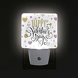 Alaza LED Night Light withスマートDusk to Dawnセンサー、Happy Valentines Day Hand図面設計プラグin Night Light Great 