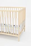 VALANCE, DUST RUFFLE, FRILLED SHEET to fit cot bed 120x60cm, nursery, baby (pattern: a dog with a bo