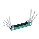 KKmoon 8 in 1 折りたたみスターキーセット スターキーレンチ 折り中空エンド トルクスキーセット アーレンキー 修理ツール T9H T10H T15H T20H T25H T27H T30