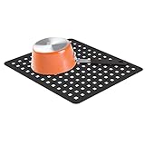 InterDesign シンク 用 流し 保護マット ブラック S 36660EJ