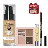 レブロン ラッキー バッグ 2025 4点セット LUCKY BAG コスメキット コフレ 福袋 ファンデーション アイシャドウ リップ リップスクラブ アイペンシル キスシュガー メイクアップ セット