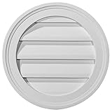 Ekena Millwork GVRO12F 12-Inch W x 12-Inch H x 1 1/4-Inch P Round Gable Vent Louver, Functional [並行輸