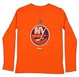 リーボックNHLユース新しいYork Islanders長袖DistressedチームロゴTシャツ、オレンジ Medium (10-12) オレンジ