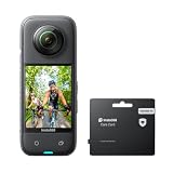 Insta360 X3 ｜360度カメラ アクションカメラ 新型1/2インチ48MPセンサー IPX8防水 5.7K360度動画 72MP360度写真 手ブレ補正 アクティブHDR 4K一人称視点 60fps自撮り 360度水平維持 AI編集 音声制御2.0 長時間 アクションカム 360度ライブ配信 Vlog、バイク、水中撮影用 webカメラモード ケアサービスキット-SDカードなし