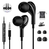 【2024新登場】 イヤホン 有線 マイク付きイヤホン3.5mm ジャック イヤホン HiFi ゲーミングイヤホン ノイズキャンセル イヤフォン リモコン操作 音量調節 iphone イヤホン マイク付き クリア通話可能 有線イヤホン3.5mmジャック Switch/PS4/ iOS/Android/Samsung Galaxy/Windows/MP3 多機種対応 収納ケース付き ブラック