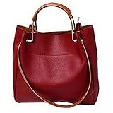 [アイリューズ] PUレザー ２way a4 トートバック ショルダー ビジネスバッグ ハンド バック レッド 赤 あか red 赤色 女性 レディーズ マザーズ 大人 可愛い 女子大生 韓国 オルチャン 合成皮革 ジップ 50代 60代 70代 秋 冬 オータム ウィンター 白 秋冬 もの 物 オフィス Ladies 婦人 大きめ マダム amazon ランキング (レッド)