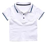 (ラボーグ)La Vogue 子供服 キッズ 男の子 Tシャツ 半袖 襟付き ポロシャツ ボーイズ 男児 トップス 無地 夏 ベビー カットソー 通園 カジュアル ホワイト 90