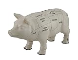 ホワイトセラミック豚型コインバンクButcherチャートPiggy Bank 6で。