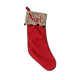 18" Vintage Noel Christmas Stocking with Bells [並行輸入品]