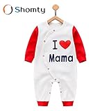 Shomty I ♡ PAPA I ♡ MAMA キッズ服 ロンパース 子供服 (66cm, MAMA)