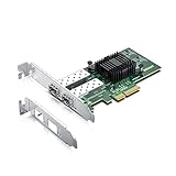 【10Gtek】1000Mbps PCI-E NIC ギガビット イーサネット コンバージド ネットワーク カード, Intel I350-AM4 チップセット搭載, イーサネット サーバー ネットワーク アダプター, Quad SFPポート, PCIE 2.0 X4, Intel I350-F4互換