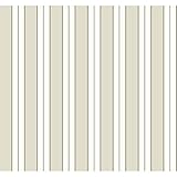 York Wallcoverings Casabella II Tailored Stripe Wallpaper Memo Sample, 8 by 10-Inch, White, Ecru, Li