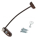 Brown Security Window & Door Restrictor for Baby and Child Safety - uses strong cable and is key loc