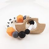 Mamimami Home 木育 授乳ジュエリー 歯がため ラトル 赤ちゃんのおもちゃ 歯固め 船 チュアブル ブレスレット クラスプ シリコン レタービーズ[BPAフリー][FDA認可済]木製 安全