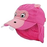 ベビー・赤ちゃん用 カバの顔 レジョネアキャップ ネックカバーつき 帽子 ハット (52cm) (フューシャピンク)