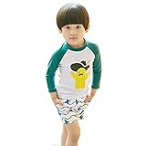 「楽々セレクトショップ」DUDU&MUMU正規品　全2シリーズ　サイズ90 100 110 120 130 140　可愛い子供用 水着 男の子　伸縮性 3点セットカクタス　 キャップ付き (110)