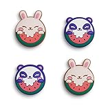 PlayVital Switchに対応用ジョイスティックキャップ、Switch Liteに対応用サムスティックキャップ、Switch有機elモデルに対応用シリコンアナログスティックキャップカバー、 Switchに対応 & Switch Lite に対応& Switch OLEDに対応用サムグリップロッカーキャップ【スイカのパンダやウサギ】