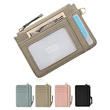 [Yeepan] カードケース パスケース 定期入れ カード入れ レディース ミニ 財布 本革 メンズ キーホルダー付 7枚収納 定期入れ 