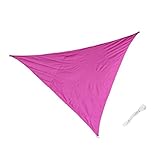 Flameer シェードセイル PEストリング 三角 UVブロック シェードセイル 屋外 ガーデン プール デッキ 多サイズ 全８色選べる - ローズレッド3m