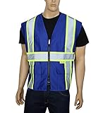 Safety Depot Professional Style Safety Vest Reflective Two Tone Zipper with Pockets Hi Viz P40 (Roya