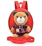 Panlom? Baby Toddler Safety Harness Backpack Lovely Bear With Rein Strap Walker-RED by Panlom?