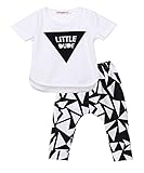 ベビー　子供服　コットン　半袖Ｔシャツ　ロングパンツ　三角形柄　2点セット　超柔らかい　ファッション　赤ちゃん　出産祝い　普段着 (70)