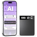 OEQ AIボイスレコーダー、64GB AIスピーチプロセッサ、同時通訳&リアルタイムトランスクリプション付き ChatGPT 4.5搭載アプリコントロール付き 学生/クリエイティブ/ジャーナリスト向けミーティング (黒, 64G)