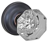 Fusion Hardware P-16-A5-0-ORB Full Set Victorian Clear Passage Knob with Ketme Rose Adjustable Backs